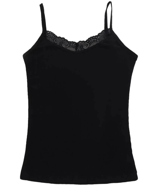 BODYCARE Girls Camisole Dori Neck Sleeveless Pack Of 2-Black - None