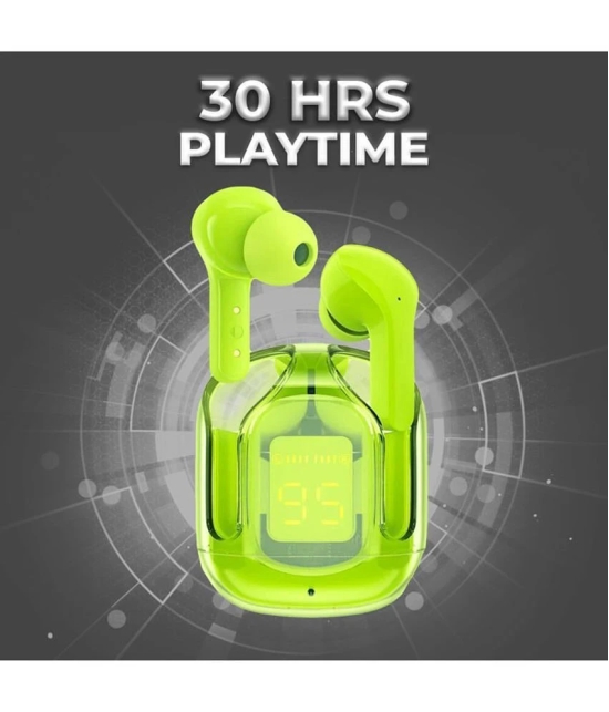 Vertical9 LED BT Calling Type C True Wireless (TWS) In Ear 8 Hours Playback Active Noise cancellation IPX4(Splash & Sweat Proof) Green