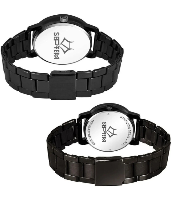 Septem Black Metal Analog Mens Watch