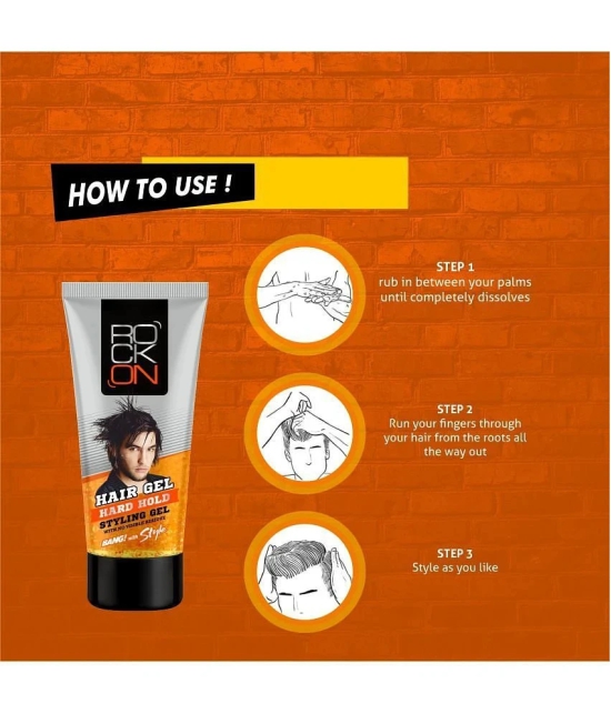 ROCK ON Soft Wet Styling Hair Gel (2 x 60g) + Hard Hold Styling Hair Gel ( 2 x 60g) Hair Gel (240g)