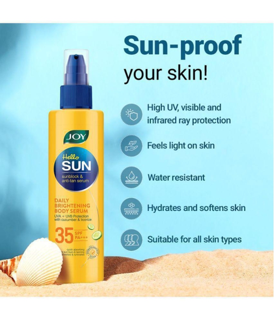 Joy Hello Sun Sunblock & Anti Tan Daily Brightening Body Serum Sunscreen SPF-35 PA+++(150ml)