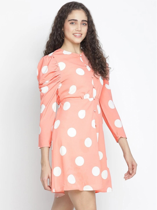 Oxolloxo Peach-Coloured Crepe A-Line Dress