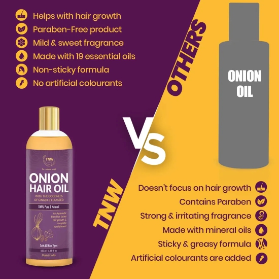 Onion Hair Oil No Mineral Oil & Silicones