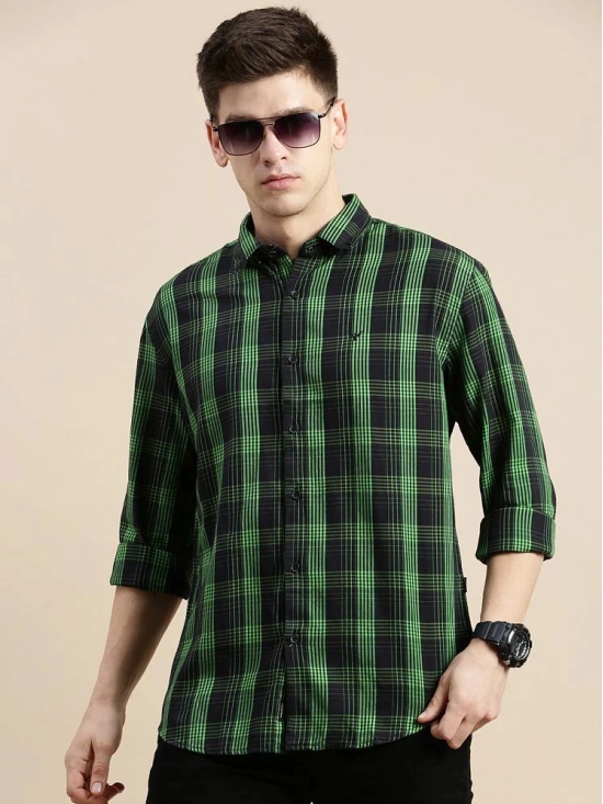 Showoff Cotton Blend Regular Fit Checks Full Sleeves Mens Casual Shirt - Black ( Pack of 1 ) - None