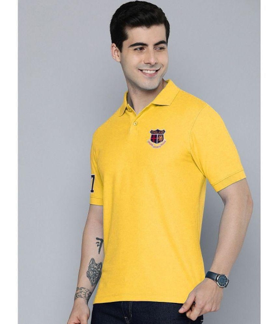 ADORATE - Mustard Cotton Blend Regular Fit Men's Polo T Shirt ( Pack of 1 ) - None