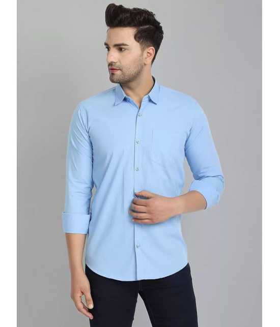 VERTUSY - Light Blue Cotton Regular Fit Mens Casual Shirt ( Pack of 1 ) - None