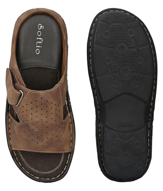 softio Brown Flip Flops - 6