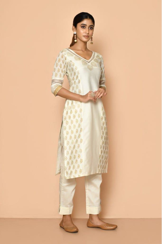 Ayoola pearl handloom Maheshwari silk kurta set