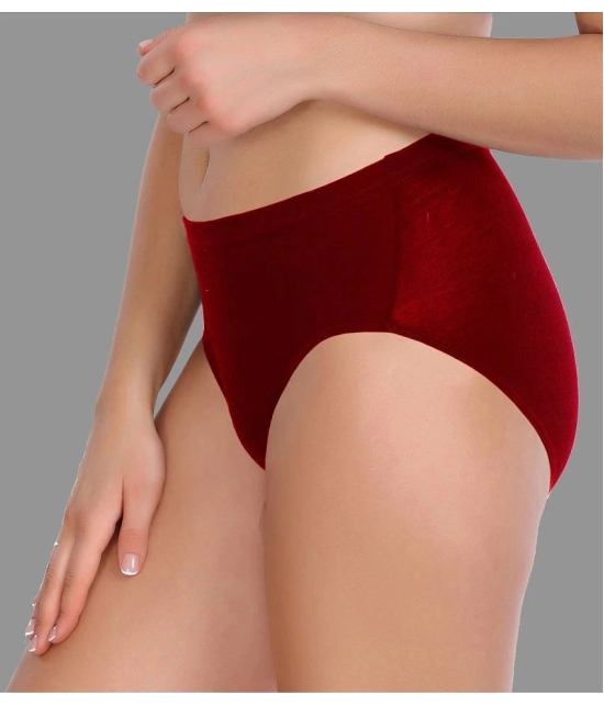 Madam - Maroon Modal Solid Womens Briefs ( Pack of 1 ) - None