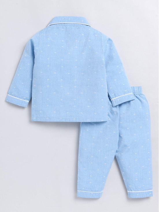 Classic Blue Full Sleeve Nightwear Set-5-6 y