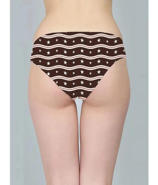 D Naked Brown Cotton Lycra Printed Womens Bikini ( Pack of 1 ) - None