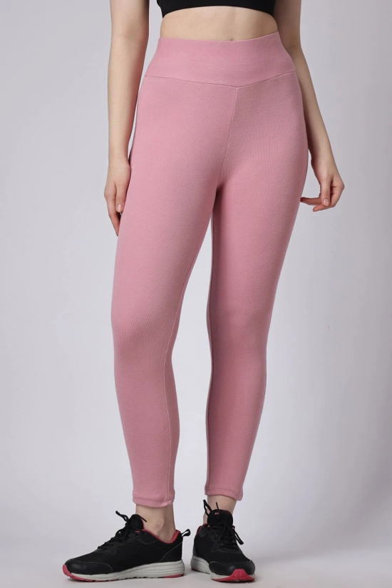 Womens Pink Gym wear Leggings-XL / Pink