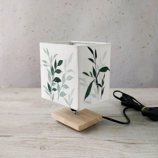 Square Table Lamp - Fern Lamp Shade