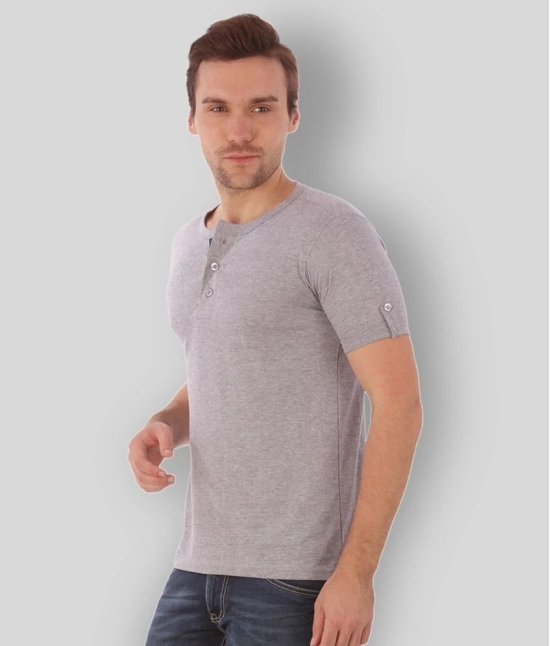 Campus Sutra - Grey Melange Cotton Slim Fit Mens T-Shirt ( Pack of 1 ) - S - 38/39