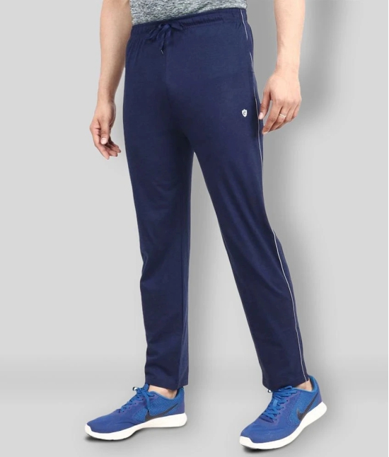 NEUVIN - Navy Cotton Mens Trackpants ( Pack of 1 ) - L