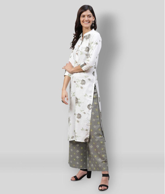 JC4U - White Straight Cotton Women's Stitched Salwar Suit ( Pack of 1 ) - M