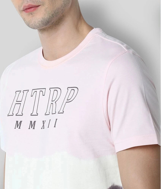 Huetrap - Pink Cotton Blend Regular Fit Mens T-Shirt ( Pack of 1 ) - None