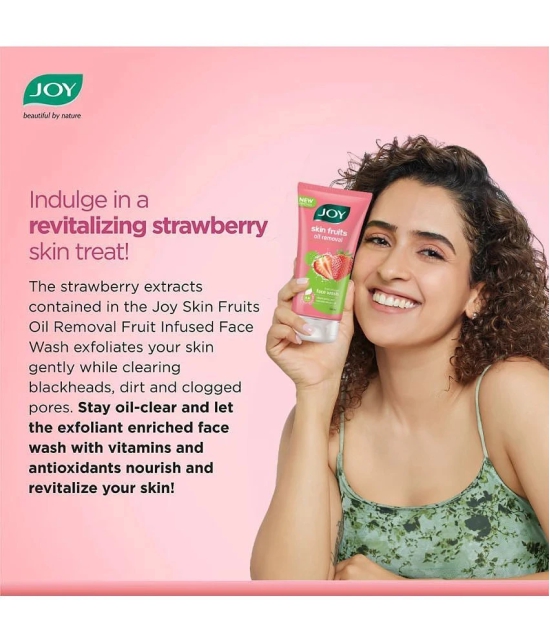 Joy Skin Fruits Oil Removal Fruit Infused Strawberry Face Wash 200ml, (Pack of 2 X100ml)