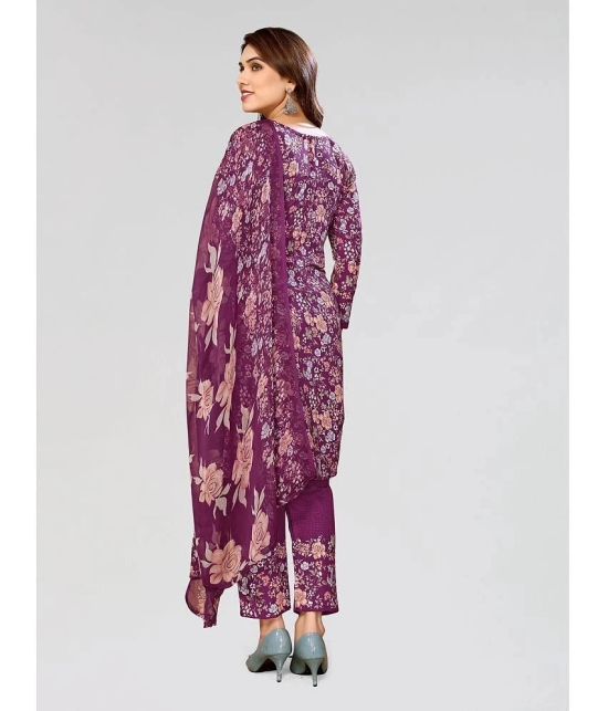 Kashvi Unstitched Crepe Printed Dress Material - Wine ( Pack of 1 ) - Wine