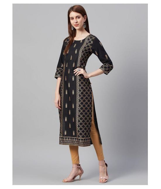 KSUT Black Cotton Straight Kurti - Single - M