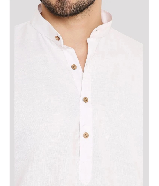 Maharaja - White Cotton Mens Regular Kurta ( Pack of 1 ) - None