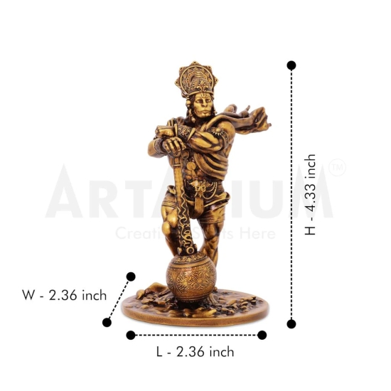 Artarium Bahubali Hanuman Murti,Hanuman Statue, Hanuman Idol for Car Dashboard and Home Decor Pack of 1