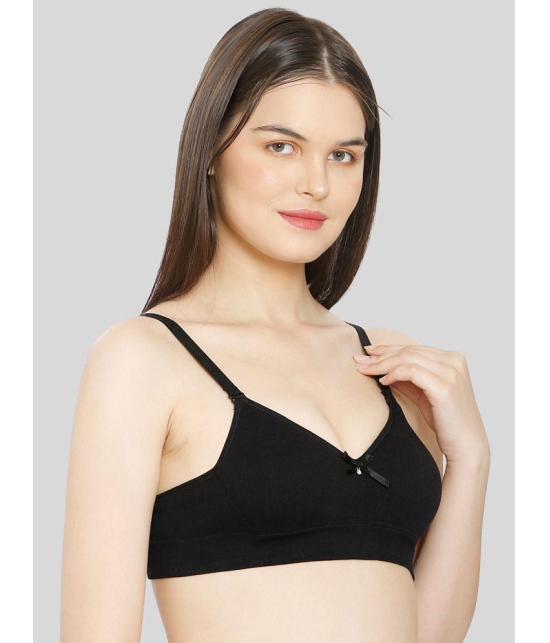 ILRASO - Black Cotton Non Padded Women's T-Shirt Bra ( Pack of 1 ) - None