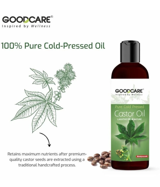 GOODCARE Pure & Natural Premium Cold Pressed Castor Oil (Arandi Oil) for Hair & Skin Care -200 ml