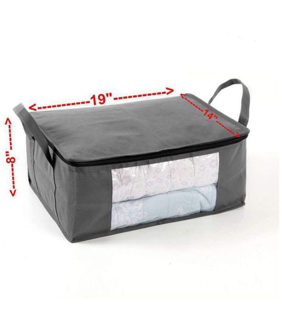 SH NASIMA Set of 3 Underbed Storage Bag, Storage Organizer, Blanket Cover with Front Handle - (Full Grey)