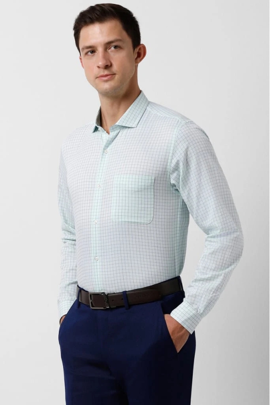 Men Blue Slim Fit Formal Full Sleeves Formal Shirt