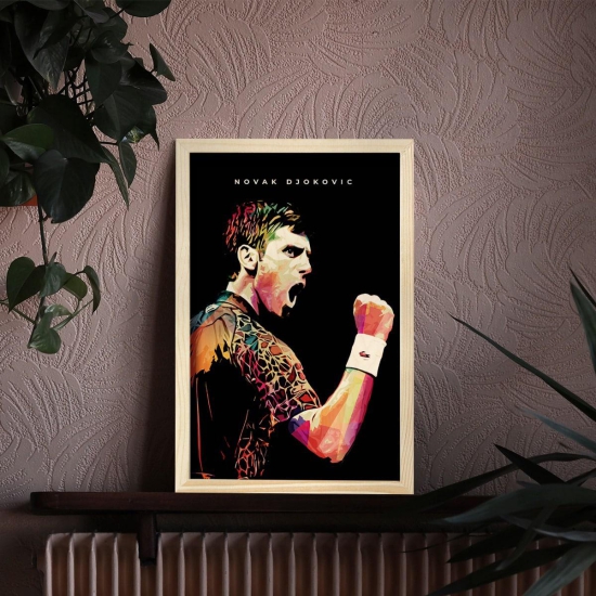 Novak Djokovic Wood Print With Frame