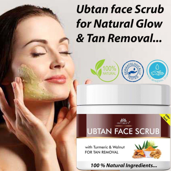 Intimify Ubtan Face Scrub for Excess Oil Control, Tan Removal, blackhead scrub, blackhead removing cream, black head remover