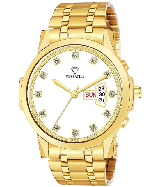 Versatile Gold Metal Analog Mens Watch