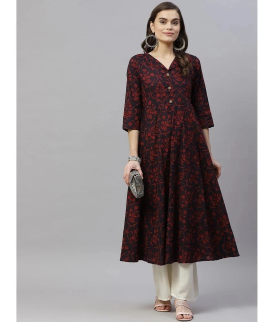 miravan - Maroon Cotton Womens Anarkali Kurti ( Pack of 1 ) - None