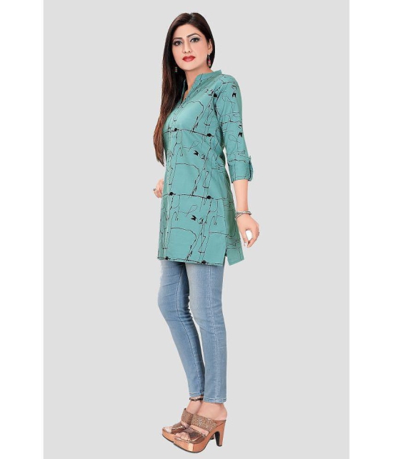 Meher Impex - Green Rayon Women''s Straight Kurti ( Pack of 1 ) - None