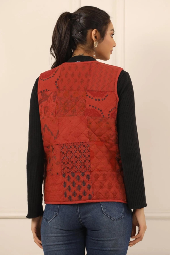 Printed women quilted  jacket-XL