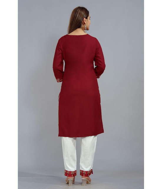 SIPET - Maroon Straight Rayon Women''s Stitched Salwar Suit ( Pack of 1 ) - None