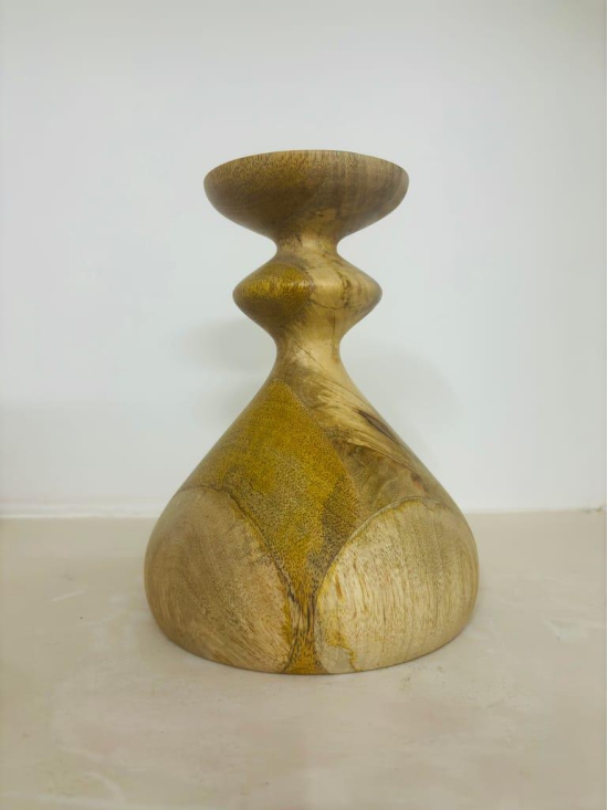 Round shape beautiful Wooden candle holder 22cm