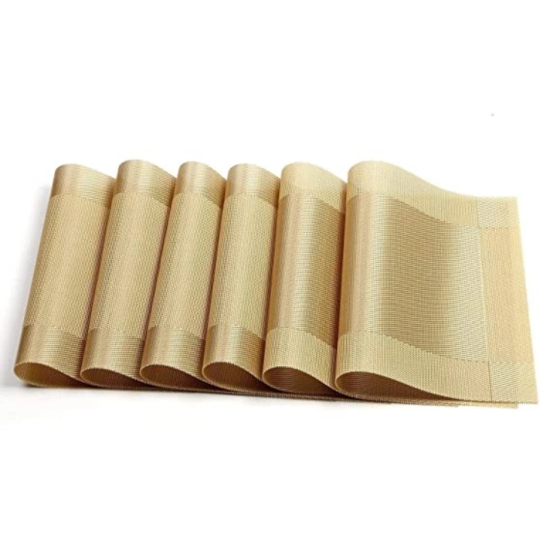 Textural Dining Mat Set-Gold / Set of 6