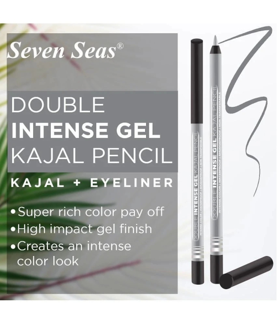 Seven Seas Double Intense Color | Waterproof | Smudgeproof | Non Transferable Gel Kajal(Silver 1.5g)