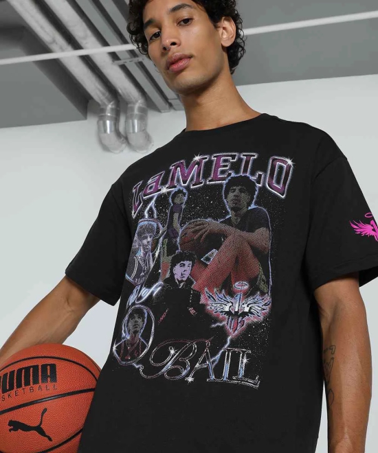 Melo Iridescent Hornets Mens Oversized Fit Basketball Tee