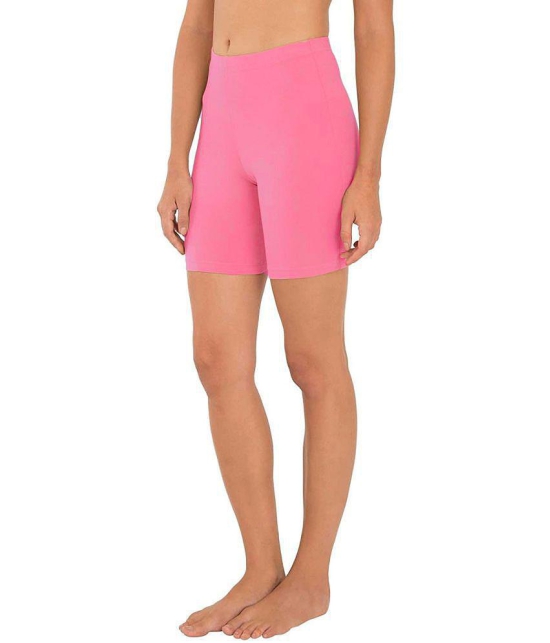 Outflits Pink Cotton Solid Shorts - Single - XL