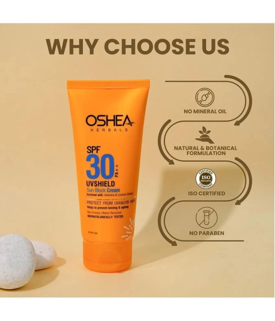 Oshea Herbals UV SHIELD SUN BLOCK CREAM SPF 30 PA ++ 60Grams