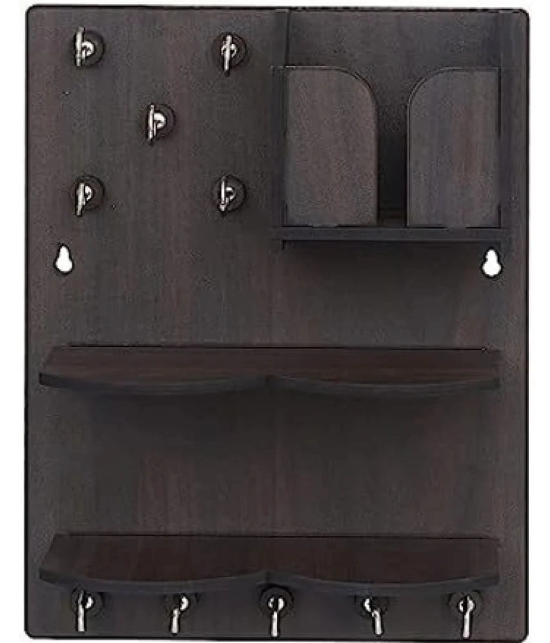 JaipurCrafts Black Wood Key Holder - Pack of 1