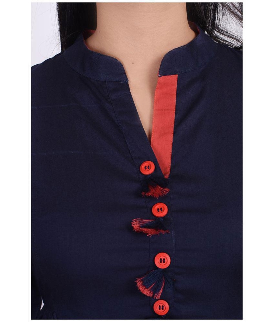 FabbibaPrints - Navy Rayon Women's A-line Kurti ( Pack of 1 ) - None