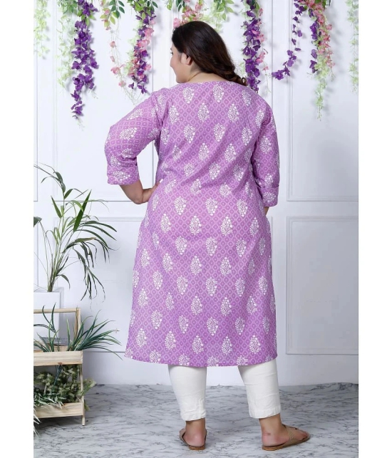 Swasti Cotton Printed Straight Womens Kurti - Purple ( Pack of 1 ) - None