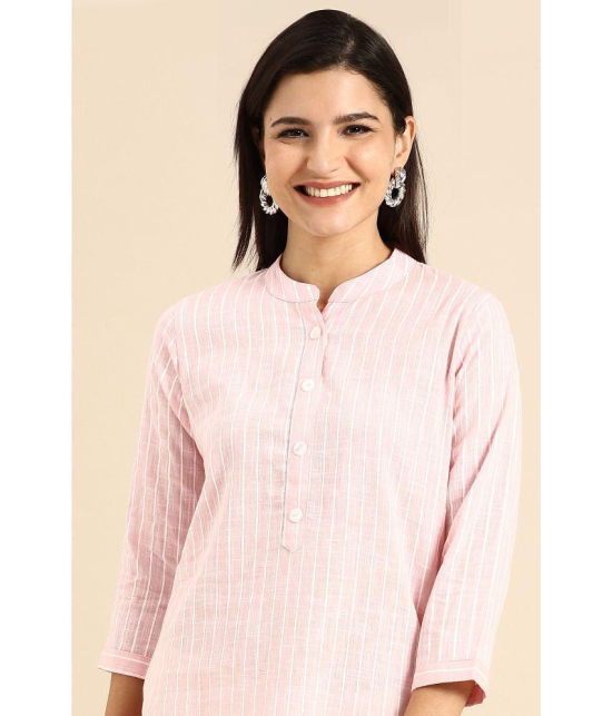 Rajnandini - Pink 100% Cotton Women's Straight Kurti ( Pack of 1 ) - None