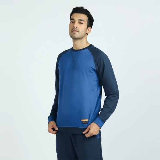 Quest French Terry Cotton-Blend Sweatshirts Atlas Blue L