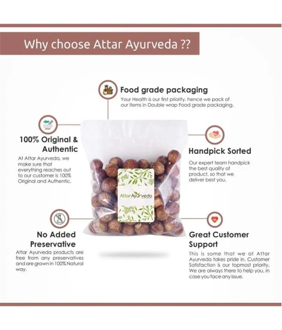 Attar Ayurveda Dried Reetha Nuts/Soapnuts for Hair (250 grams) | 100% Natural, Preservative free