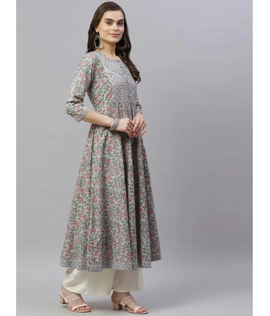 miravan - Blue Cotton Womens Anarkali Kurti ( Pack of 1 ) - None